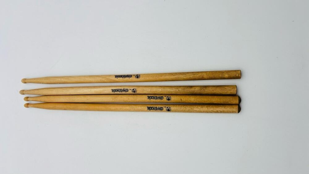 2 Sets of Guitar Hero Rock Band Replacement OEM Wooden Drum Sticks VG Condition